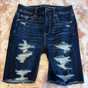 Distressed Denim Shorts
